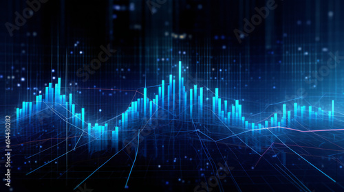 Dynamic chart graphic stock market.background, technology futuristic style. Generative AI