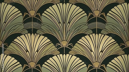 Background  Art deco pattern with fan shape  Ai generated 