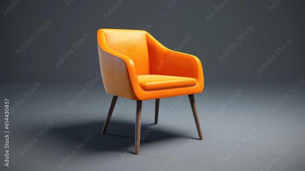 Mid century inspired armchair. Generative AI Mid century inspired armchair. Generative AI