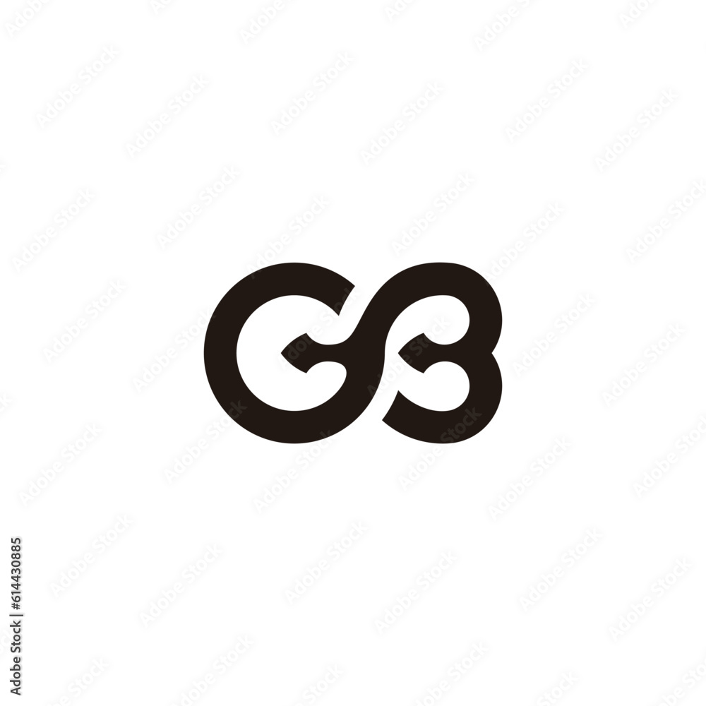 letter gb linked curves simple logo vector letter gb linked curves simple logo vector