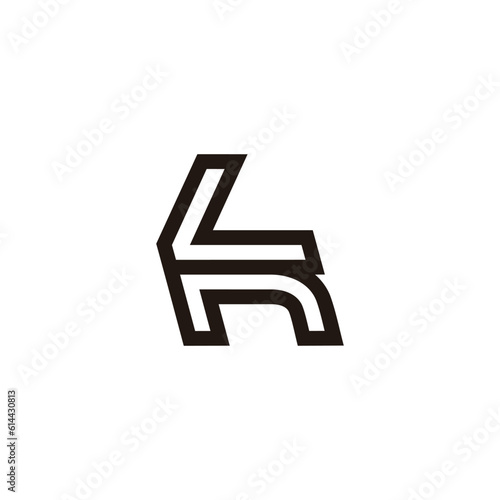 letter ln outline simple geometric logo vector photo