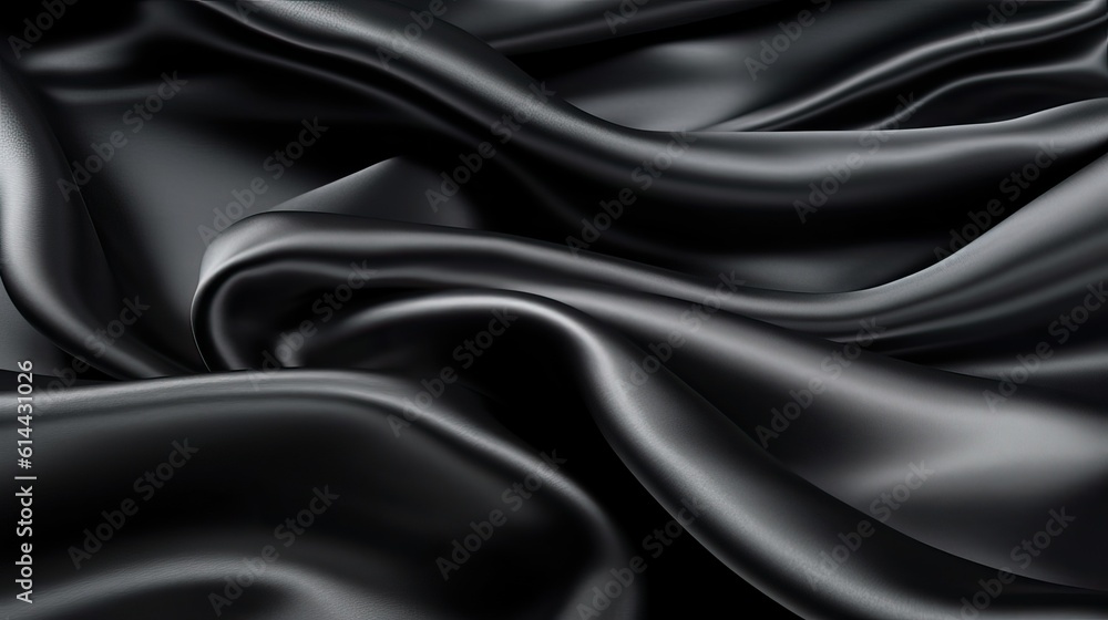 Black silk texture luxurious satin, abstract background (Ai generated) Black silk texture luxurious satin, abstract background (Ai generated)