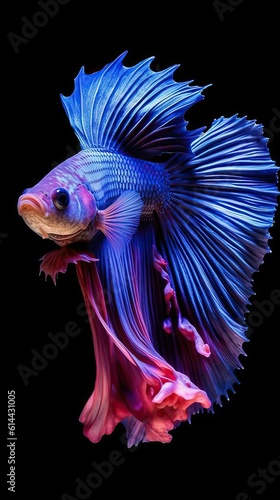 Betta fish, beautiful fish in dark background (Ai generated) © thesweetsheep