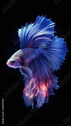 Betta fish, beautiful fish in dark background (Ai generated) © thesweetsheep