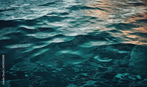  a photo of a body of water with a sunset in the background and a reflection of the water on the surface of the water and the surface. generative ai