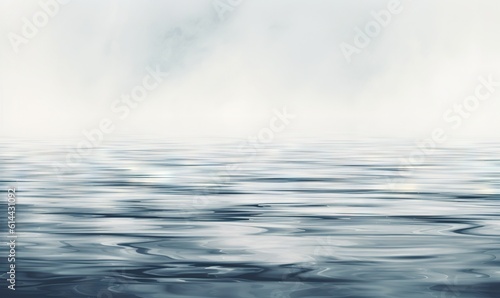  a large body of water with a sky in the background and a few clouds in the sky above it and a few waves in the water below it. generative ai