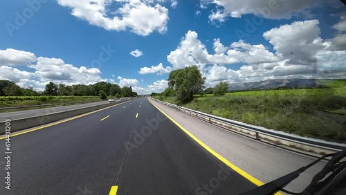 Driving on motorway highway in Europe