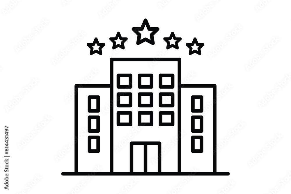Hotel icon. Icon related to building. Line icon style design. Simple vector design editable