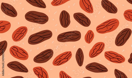  a pattern of nuts on a pink background with a brown and red design on the bottom of the image and the bottom half of the image of the nuts on the bottom half of the image. generative ai