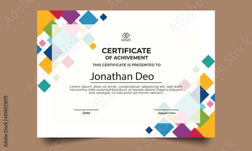 Certificate template. modern value design and layout luxurious.