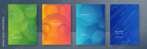 Abstract colorful colourful geometric pattern background texture for poster cover design. Minimal color gradient banner template. Modern vector wave shape