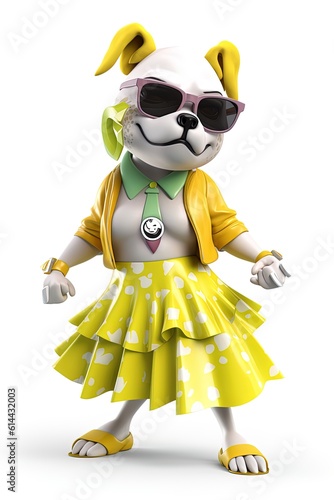 sassy swag bulldog cartoon character photo