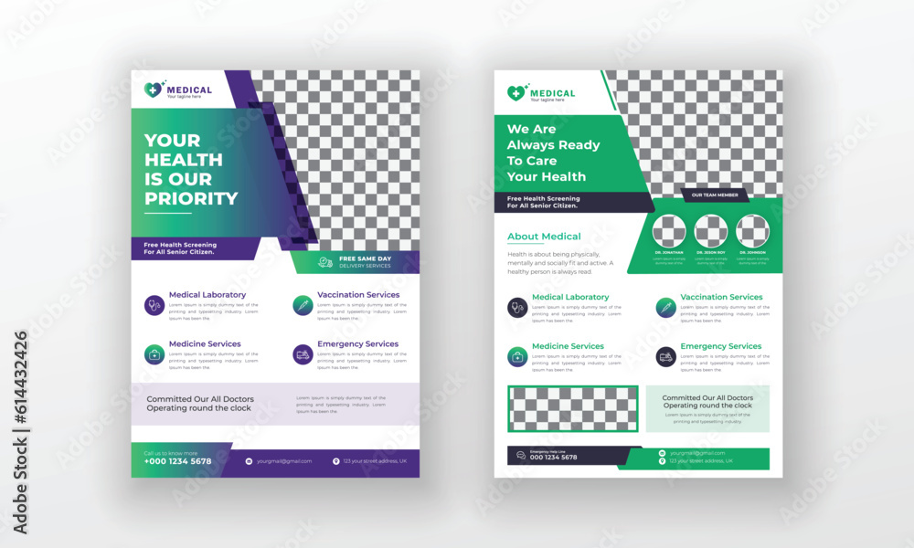 Creative medical healthcare flyer poster template design Creative medical healthcare flyer poster template design