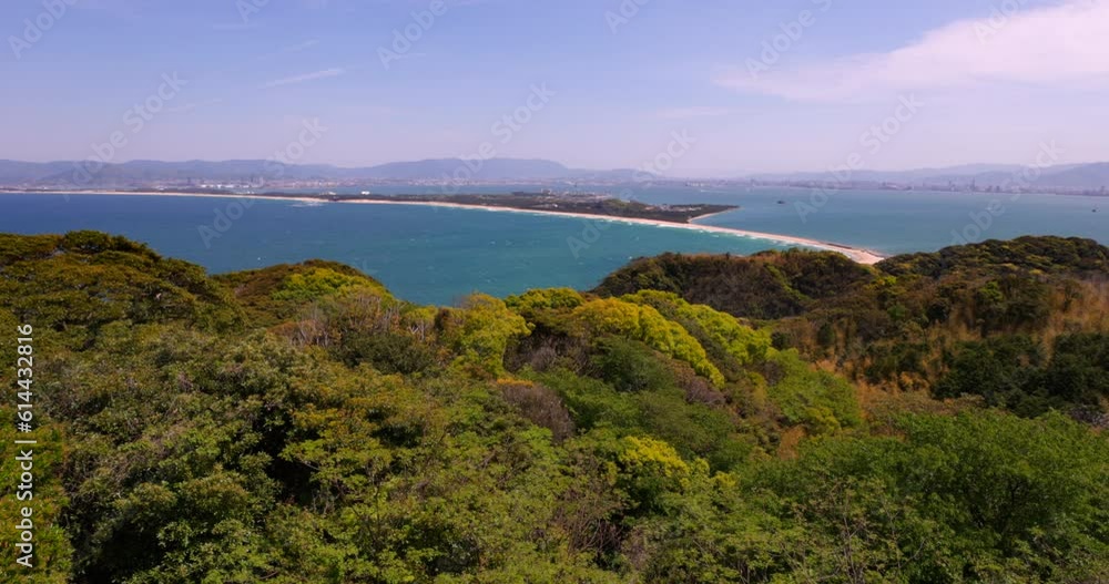 福岡県志賀島から見る海と空の景色 福岡県志賀島から見る海と空の景色