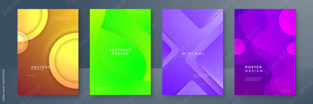 Fototapeta premium Abstract colorful colourful geometric pattern background texture for poster cover design. Minimal color gradient banner template. Modern vector wave shape