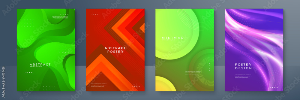 Naklejka premium Abstract colorful colourful geometric pattern background texture for poster cover design. Minimal color gradient banner template. Modern vector wave shape