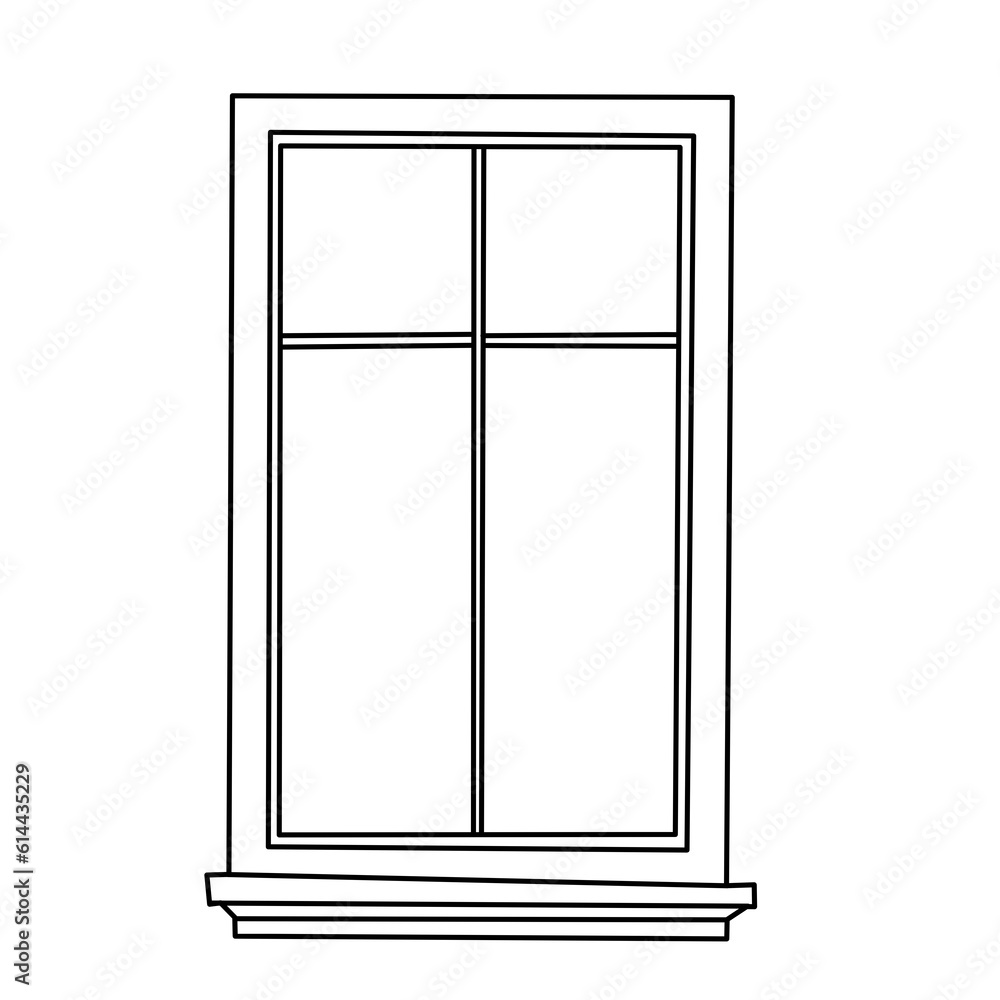 illustration graphic image Closed window icon. Creative symbol in linear style illustration graphic image Closed window icon. Creative symbol in linear style