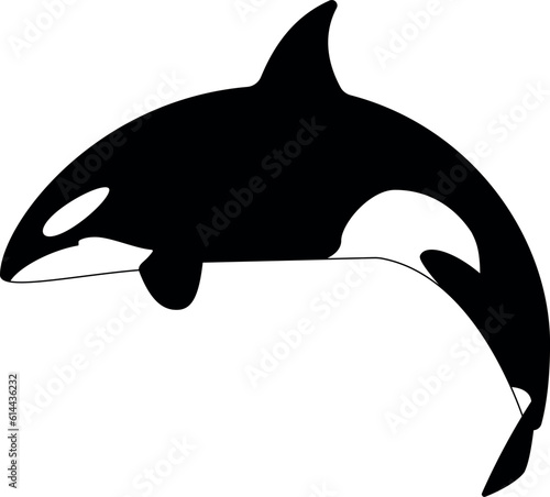 Jumping orca flat editable stroke simplified