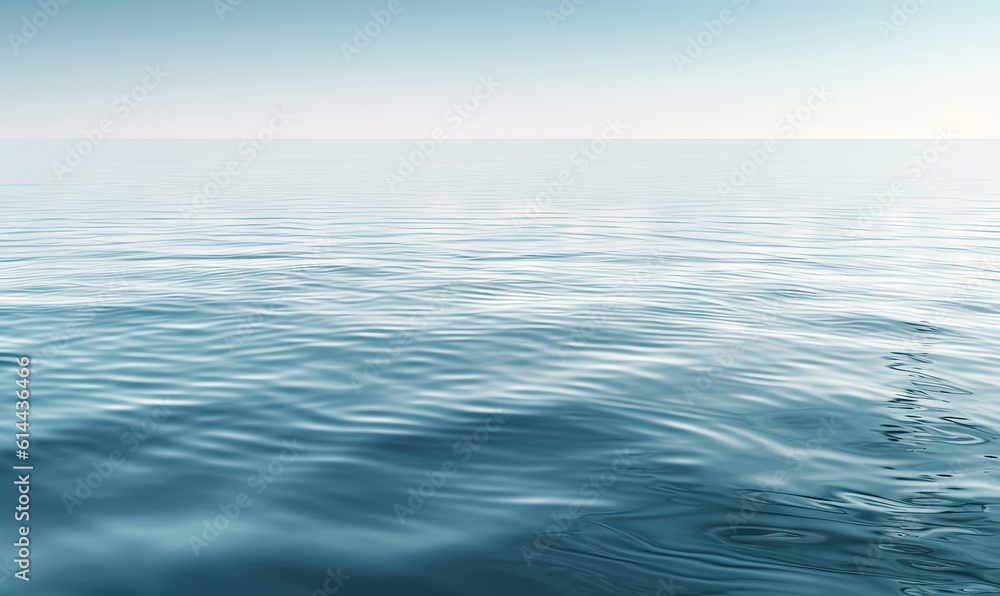 a large body of water with a blue sky in the background and some waves in the foreground and a light blue sky in the background. generative ai a large body of water with a blue sky in the background and some waves in the foreground and a light blue sky in the background. generative ai
