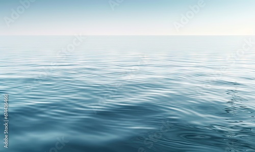  a large body of water with a blue sky in the background and some waves in the foreground and a light blue sky in the background. generative ai