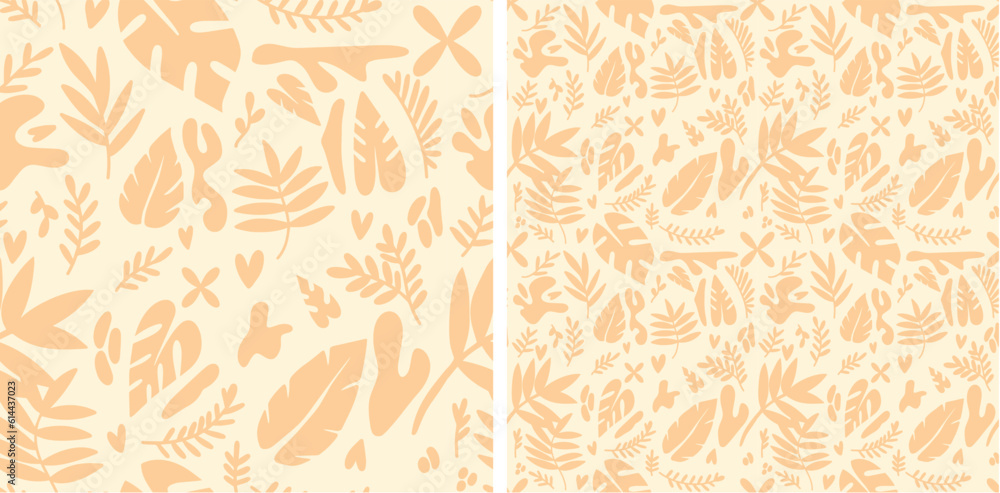 Vector illustration. Seamless pattern. Various tropical plants. A large set. Vector illustration. Seamless pattern. Various tropical plants. A large set.