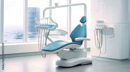 dental chair and instruments