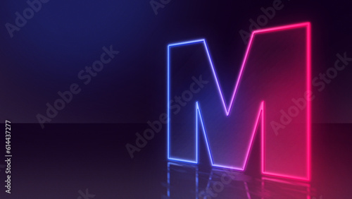 M neon letter