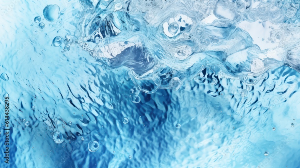 Abstract summer banner background. Top view of water waves in sunlight with copy space.