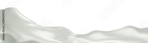 Whte silk textile fabric flag background with copy space. Smooth elegant white Satin for grand opening ceremony. White curtain. 3d vector illustration.