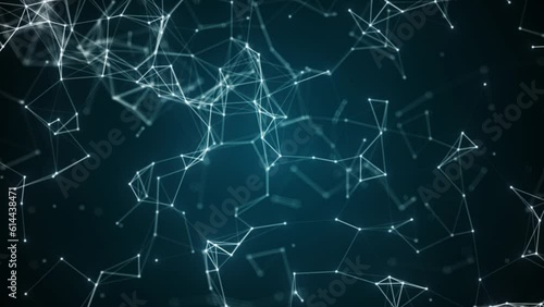 Technology connection digital data and big data concept. Abstract lines and dots connect background. futuristic shape. 3d animation dot and line wireframe simulation loop.