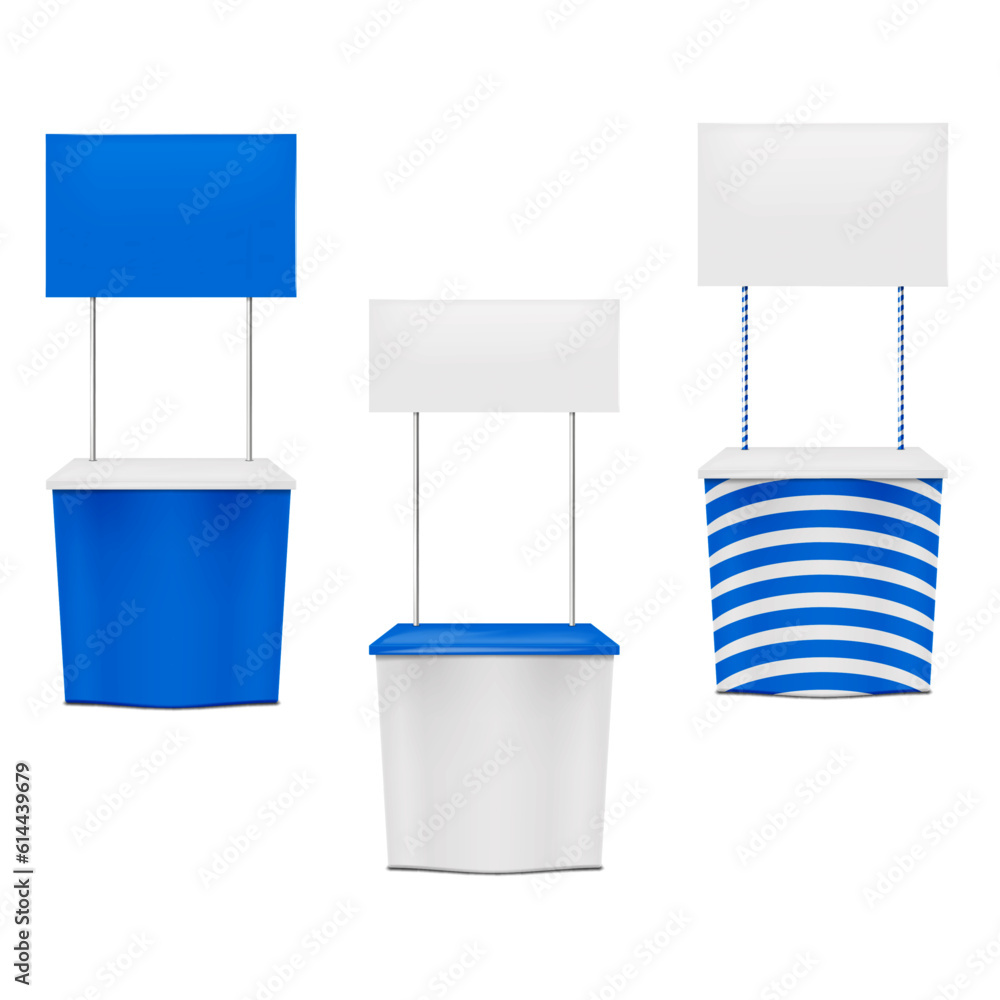 Blank promotional table counter isolated on white background vector