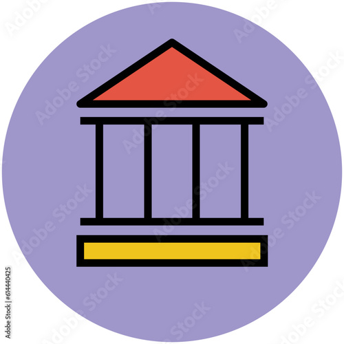 An editable flat icon of bank 