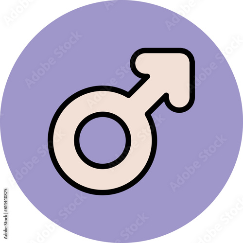 A flat circular icon of gender 
