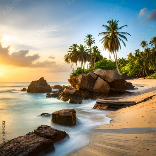 beach with trees