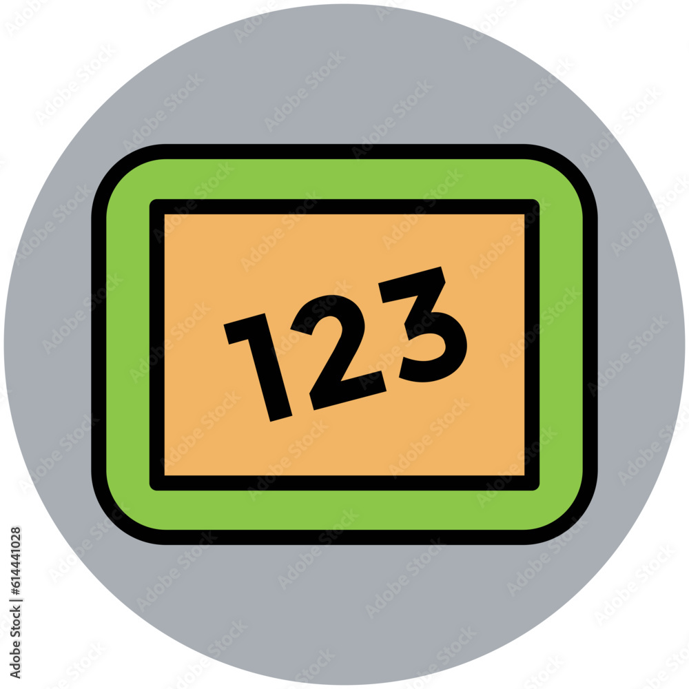 Pencil and scale, flat rounded icon of stationery Pencil and scale, flat rounded icon of stationery