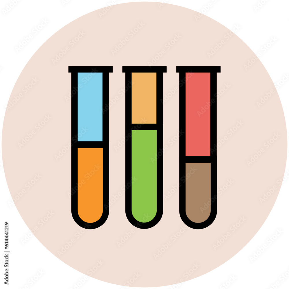 An icon of test tube in flat style An icon of test tube in flat style