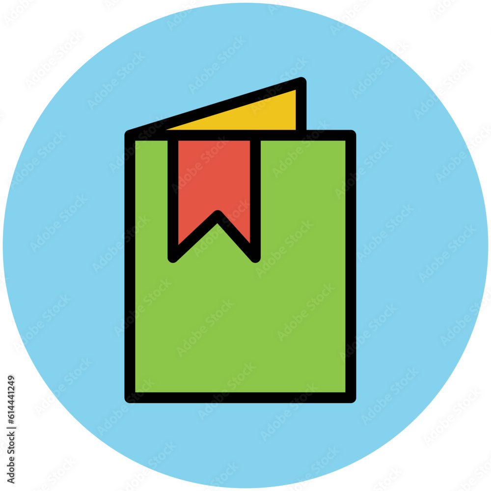 Flat rounded icon of book 