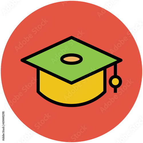 An editable flat icon of mortarboard 