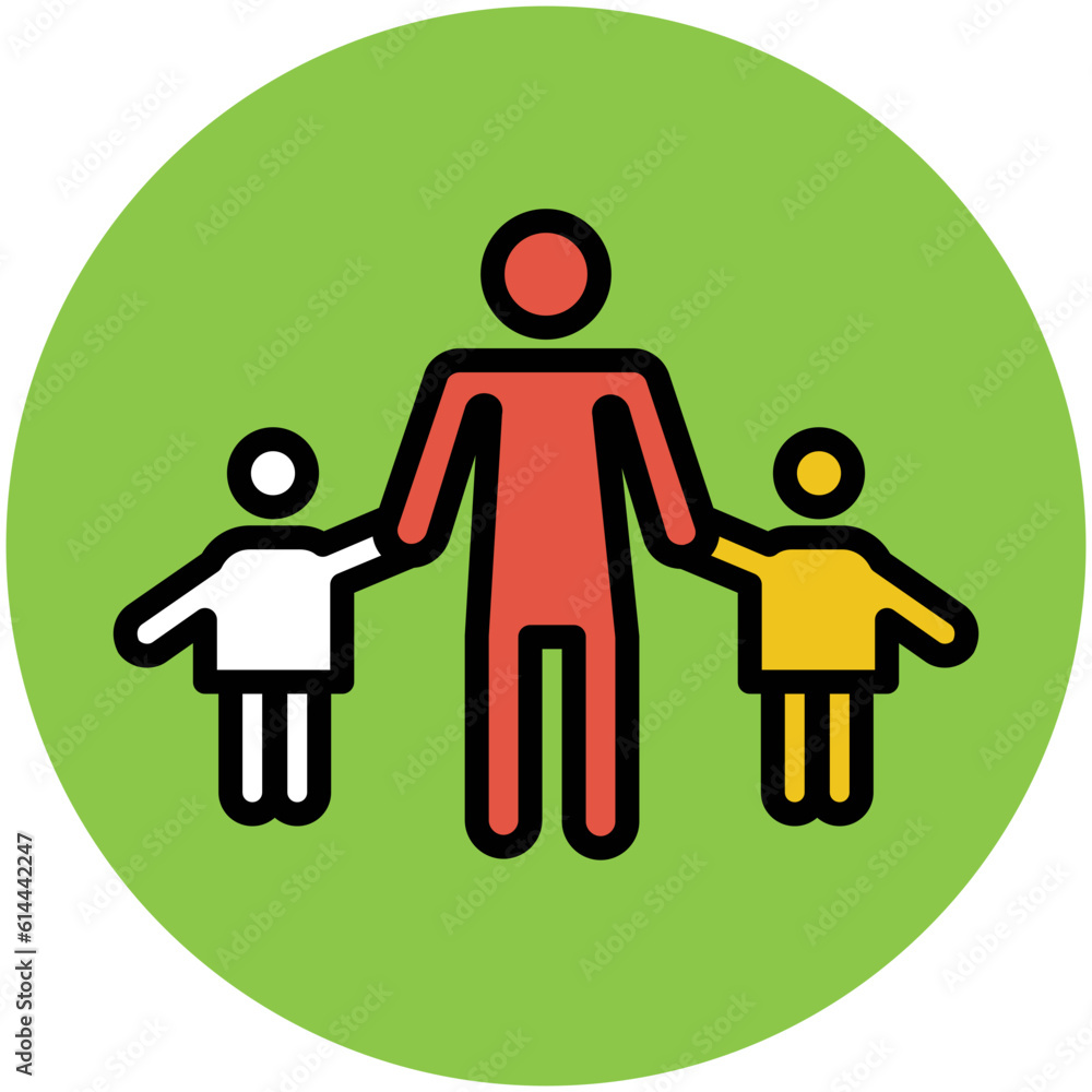 A trendy flat icon of family A trendy flat icon of family
