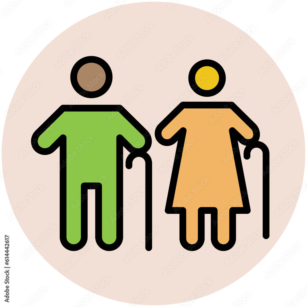 A trendy flat icon of family A trendy flat icon of family