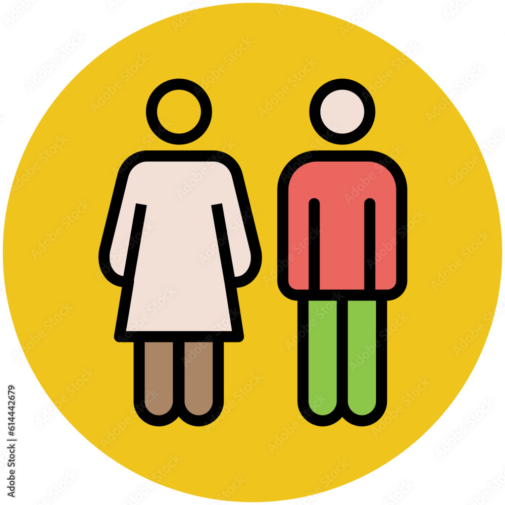 A trendy flat icon of family A trendy flat icon of family