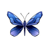 dark blue butterfly illustration AI Generated