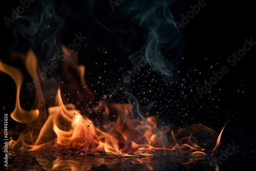 Fire on a black background