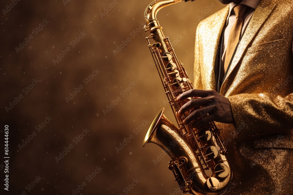 Saxophone player Saxophonist playing jazz music instrument Jazz