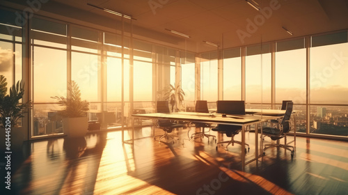 Modern office background amazing view in morning