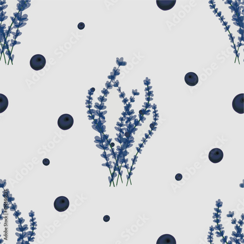 Blue Pattern with blue tall watercolor flowers for backgrounds, wallpapers, posters, business cards, clothes, bags, fabrics