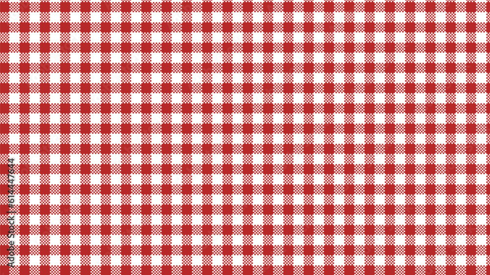 Red gingham tablecloth. Red fabric pattern texture - vector textile background. Kitchen table cloth Red gingham tablecloth. Red fabric pattern texture - vector textile background. Kitchen table cloth