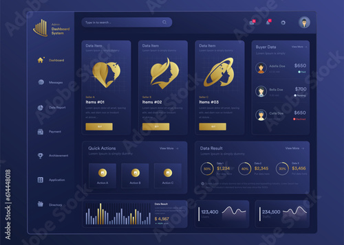 Infographic NFT dashboard. UI design with graphs, charts and diagrams. Web interface template for business presentation.	