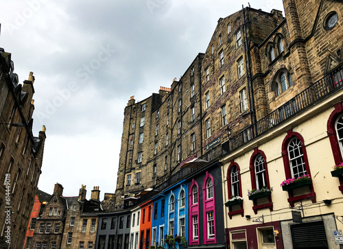 Colorful street view in Edinburgh, Scotland