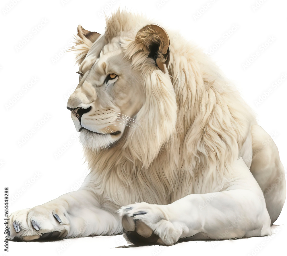 Fototapeta premium Lion watercolor illustration transparent png